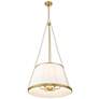 3_Madeline 24" Wide Modern Gold Pendant with Fabric Shade more views