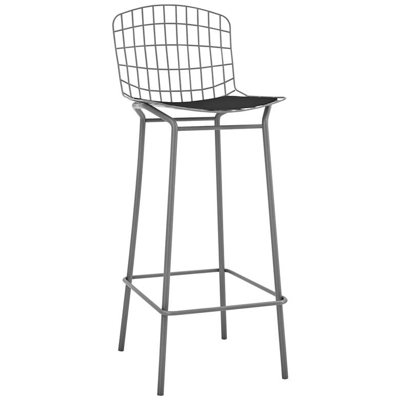 Image 1 Madeline 28 inch High Charcoal Grey and Black Barstool