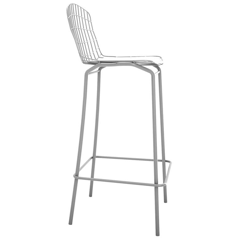 Image 3 Madeline 28 inch High Charcoal Grey and White Barstool more views
