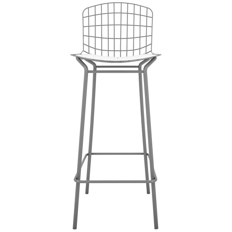 Image 6 Madeline 28 inch High Charcoal Grey and White Barstool more views