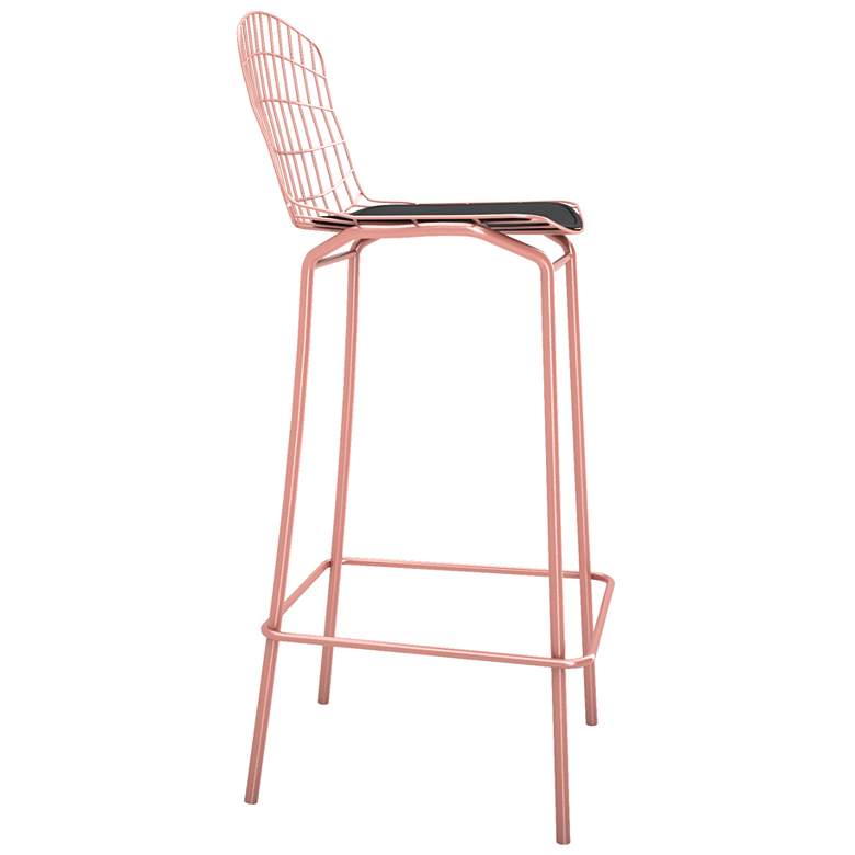 Image 2 Madeline 28 inch High Rose Pink Gold and Black Barstool more views