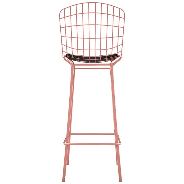 Image 3 Madeline 28 inch High Rose Pink Gold and Black Barstool more views