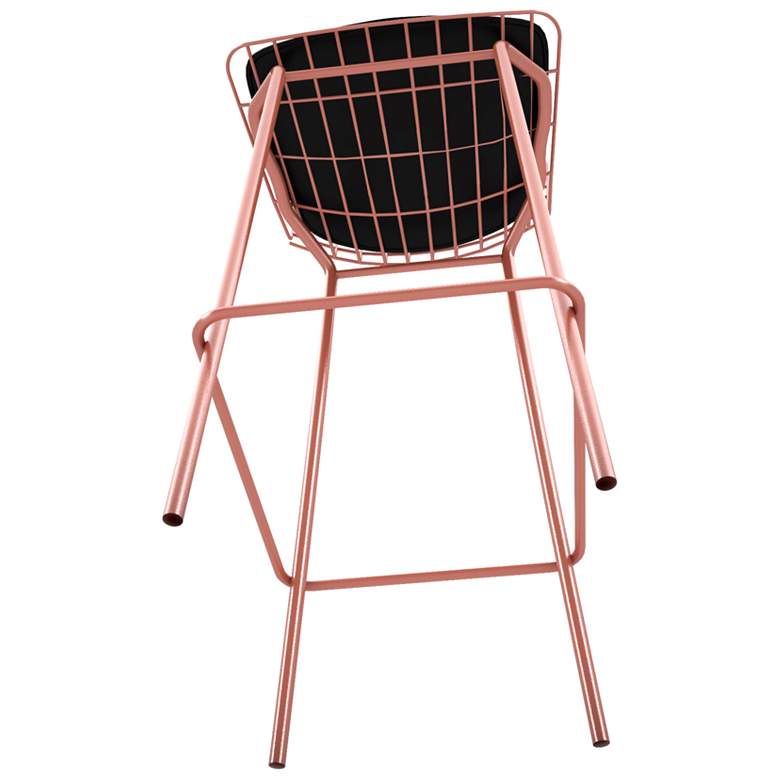 Image 5 Madeline 28 inch High Rose Pink Gold and Black Barstool more views