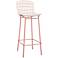 Madeline 28" High Rose Pink Gold and White Barstool