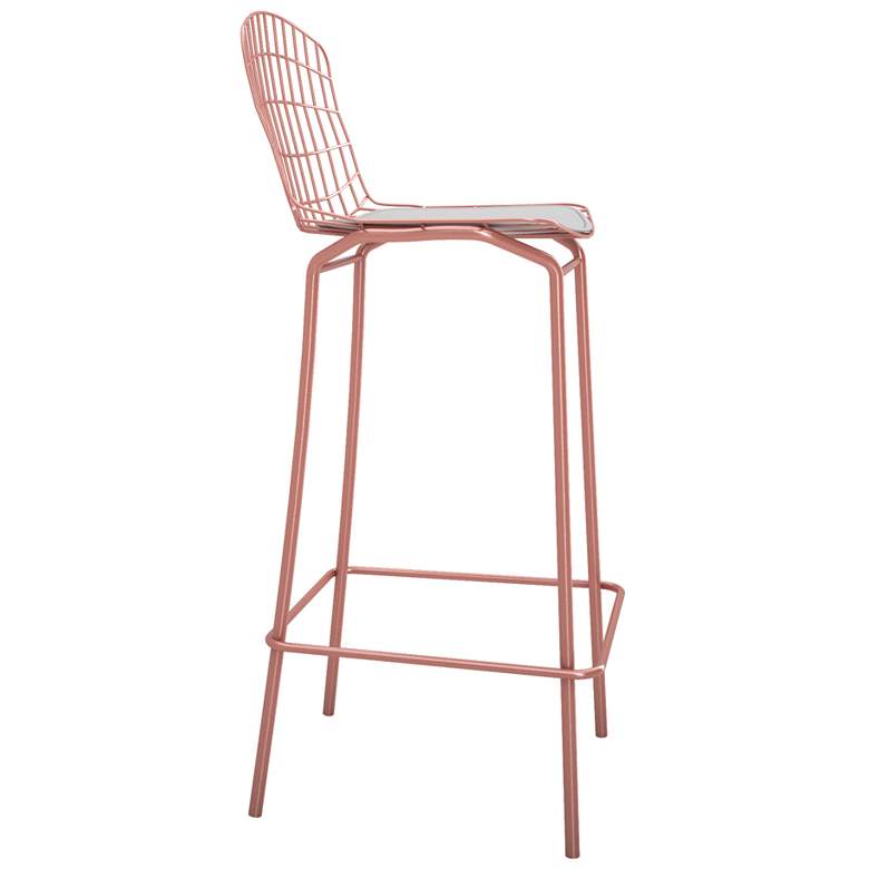 Image 2 Madeline 28 inch High Rose Pink Gold and White Barstool more views
