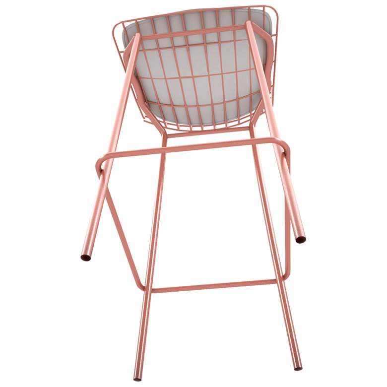 Image 4 Madeline 28 inch High Rose Pink Gold and White Barstool more views