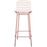 Madeline 28" High Rose Pink Gold and White Barstool