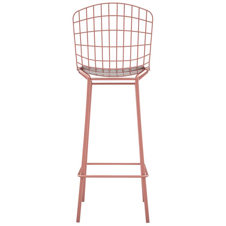 Image 6 Madeline 28 inch High Rose Pink Gold and White Barstool more views