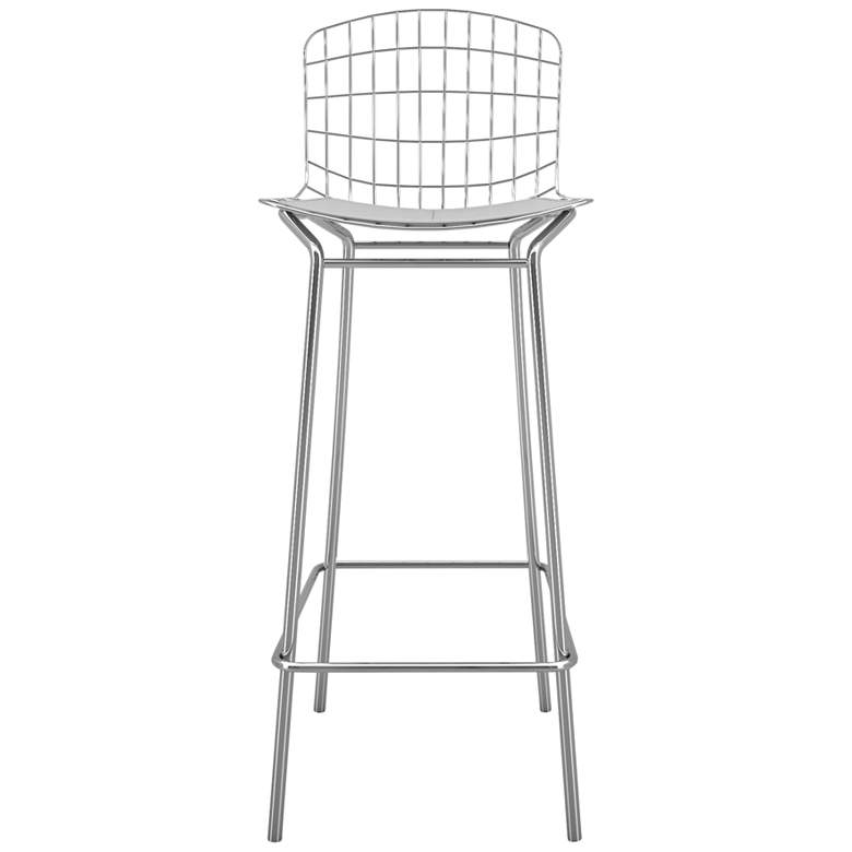 Image 1 Madeline 28 inch High Silver and White Barstool