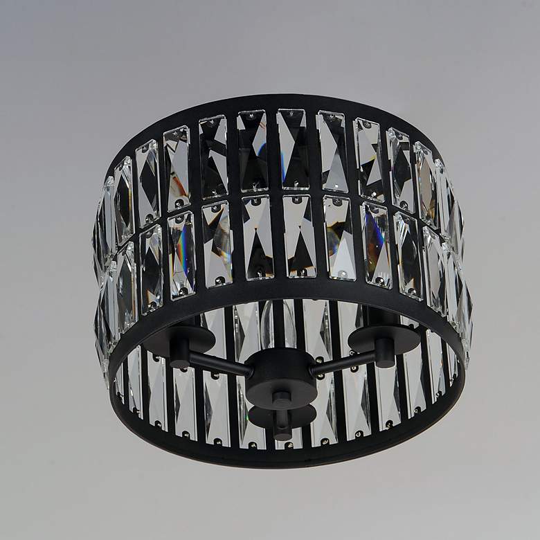Image 4 Madeline 3-Light 12.5" Wide Black Flush Mount Light more views