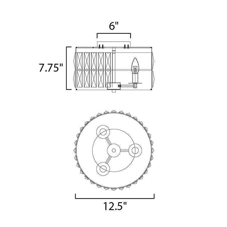 Image 5 Madeline 3-Light 12.5" Wide Black Flush Mount Light more views