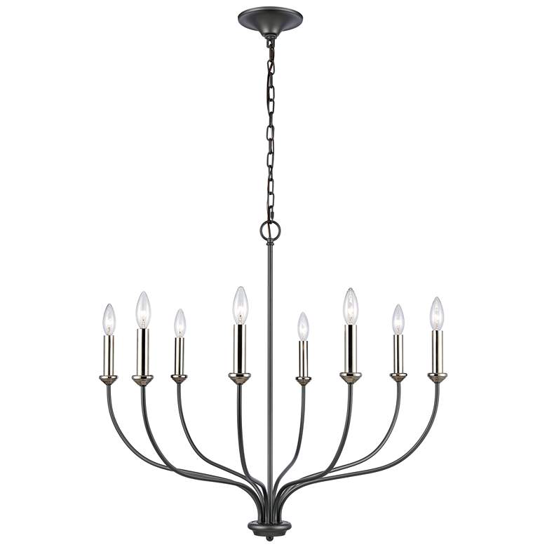 Image 1 Madeline 32.5 inch Wide 8-Light Chandelier - Dark Gray