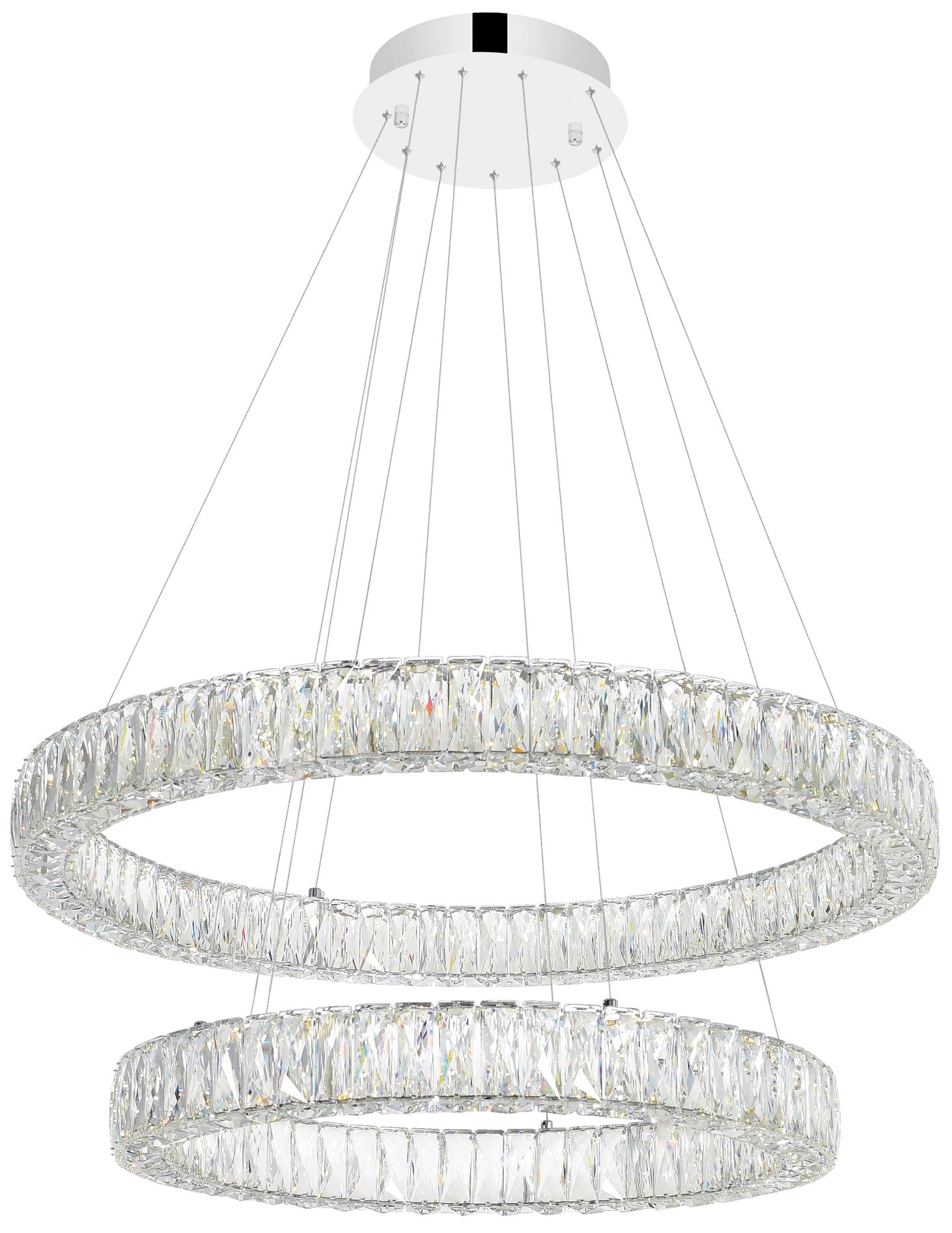 Madeline 32" Wide Chrome 2-Tier LED Chandelier