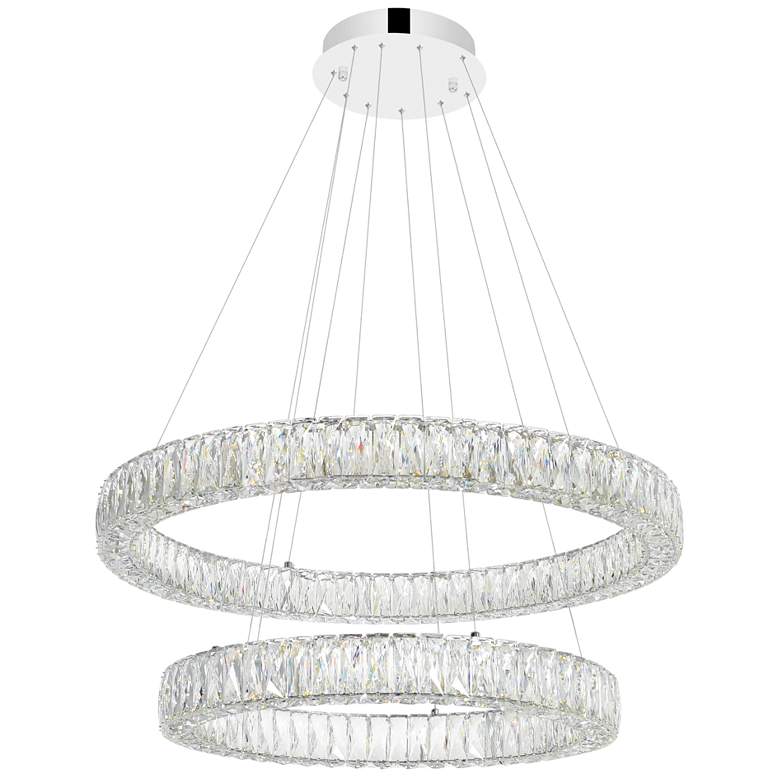 Image 1 Madeline 32" Wide Chrome 2-Tier LED Chandelier