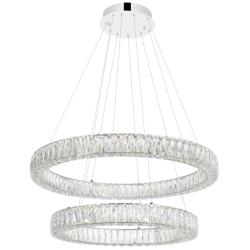 Madeline 32" Wide Chrome 2-Tier LED Chandelier