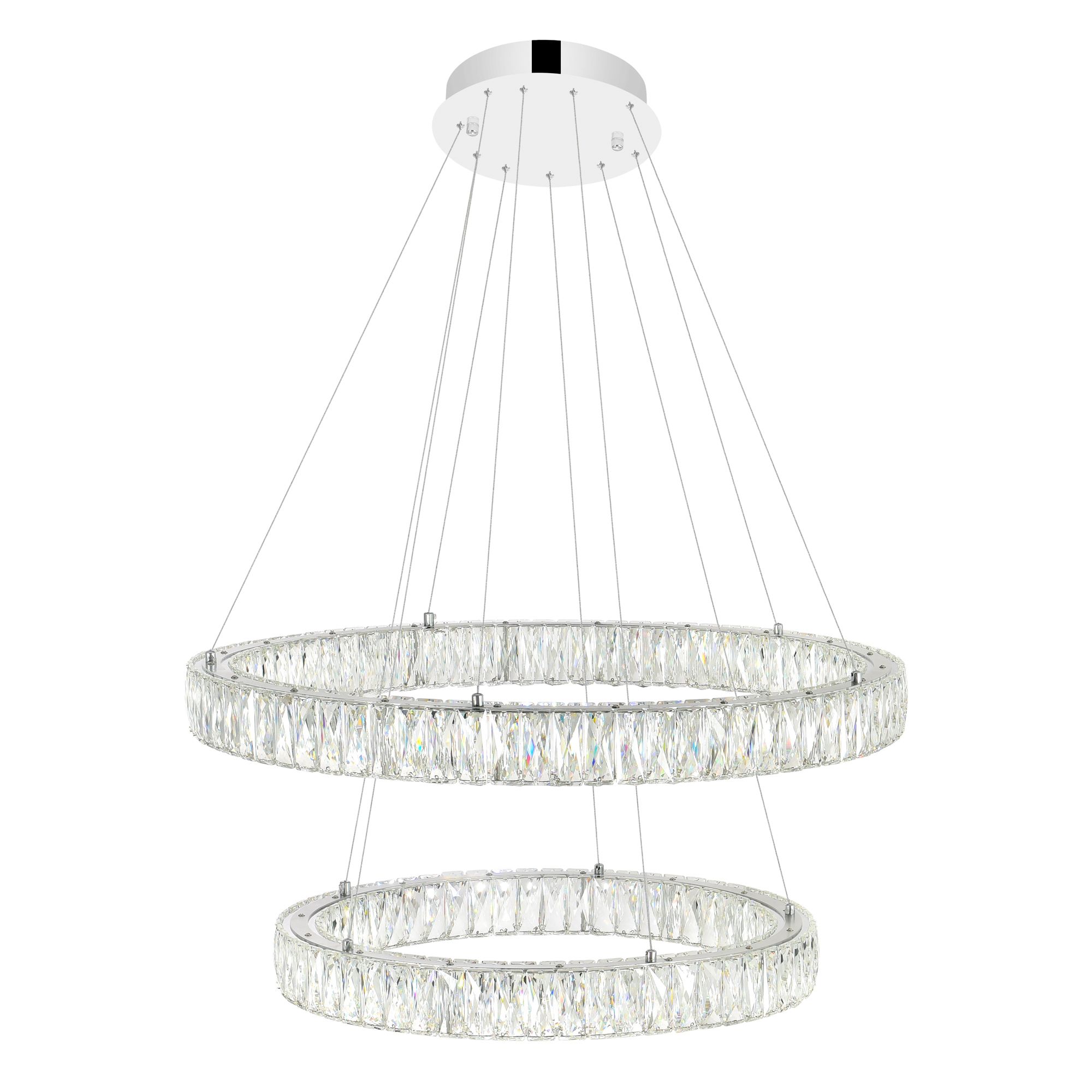 Image 2 Madeline 32" Wide Chrome 2-Tier LED Chandelier more views