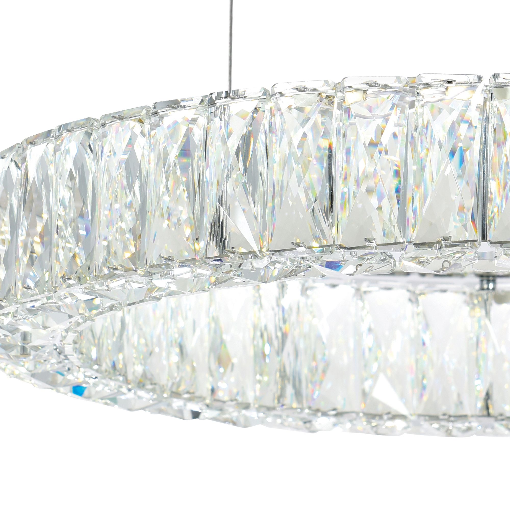 Image 4 Madeline 32" Wide Chrome 2-Tier LED Chandelier more views