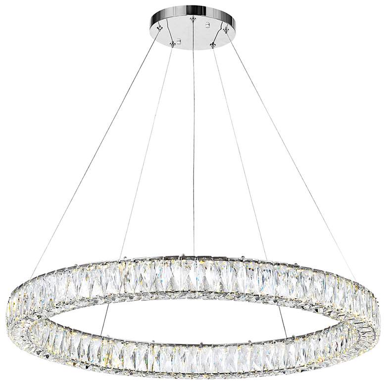 Image 1 Madeline 32" Wide Chrome LED Ring Chandelier
