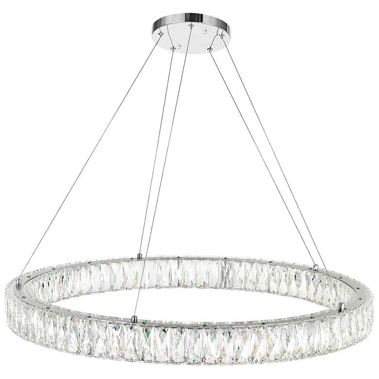 Image 2 Madeline 32" Wide Chrome LED Ring Chandelier more views