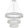 1_Madeline 32"W Chrome LED Three-Tier Crystal Ring Chandelier