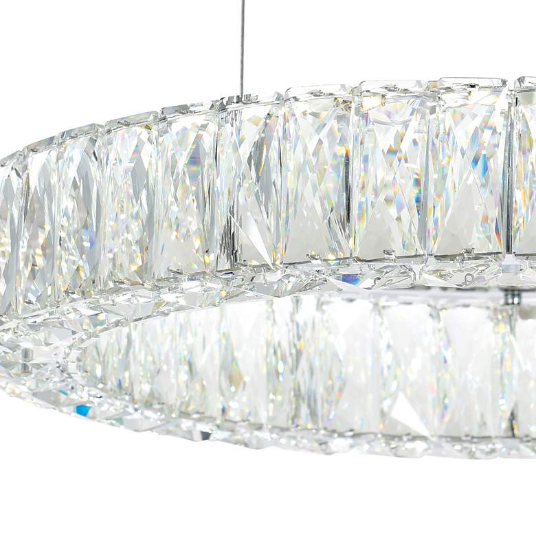 Image 3 Madeline 32"W Chrome LED Three-Tier Crystal Ring Chandelier more views
