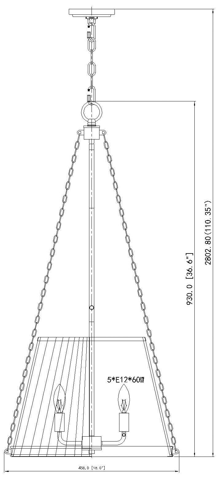 Image 6 Madeline by Z-Lite Matte Black 18 inch 5 Light Pendant more views