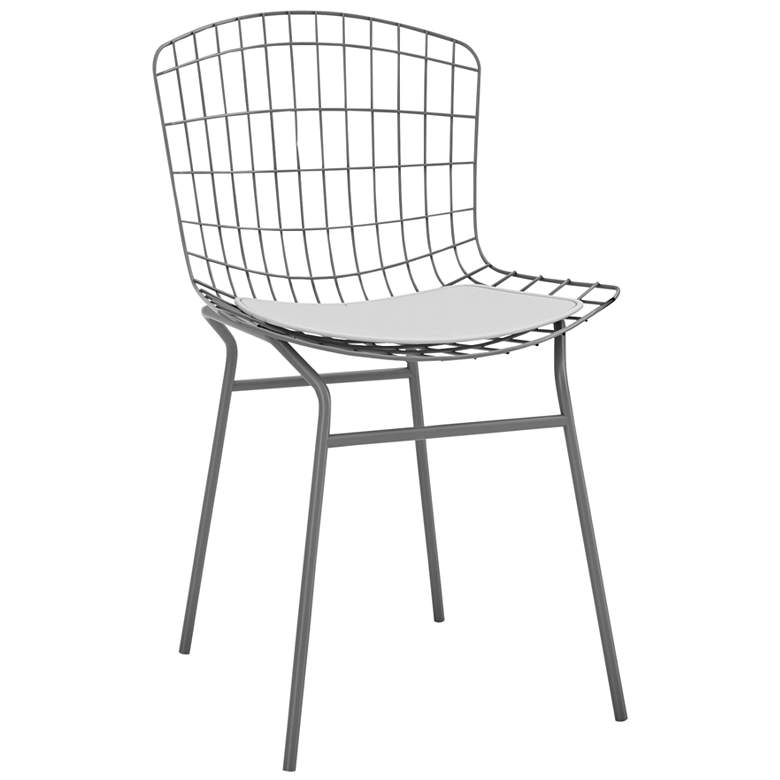 Image 1 Madeline Charcoal Grey and White Dining Chair