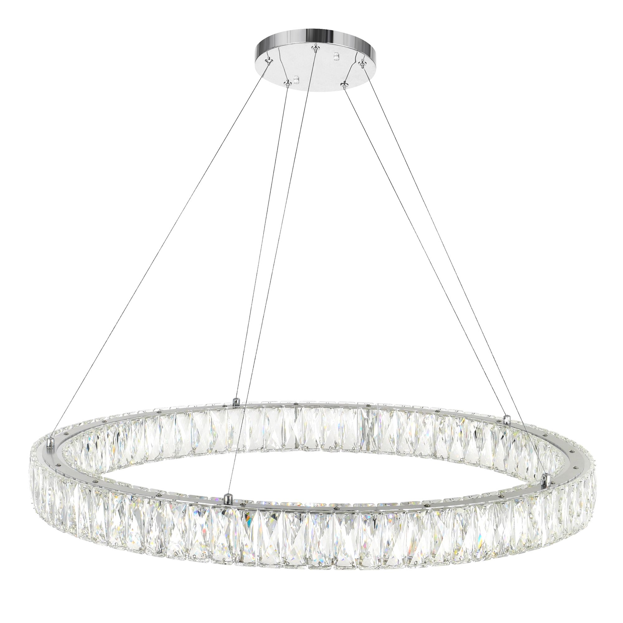 Image 2 Madeline Integrated LED 32in Chrome Chandelier more views