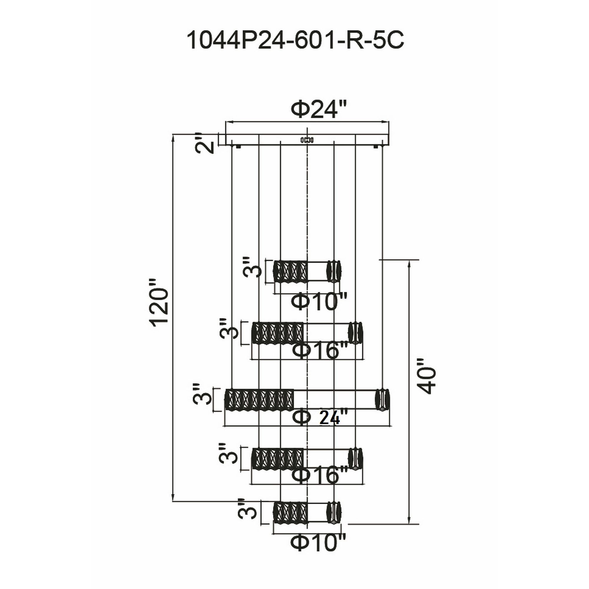 Image 6 Madeline Integrated LED 5 Ring Chrome Chandelier more views