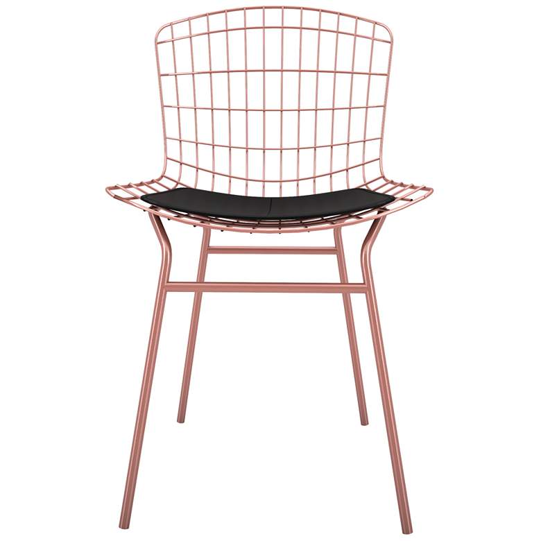 Madeline Rose Pink Gold and Black Dining Chair more views