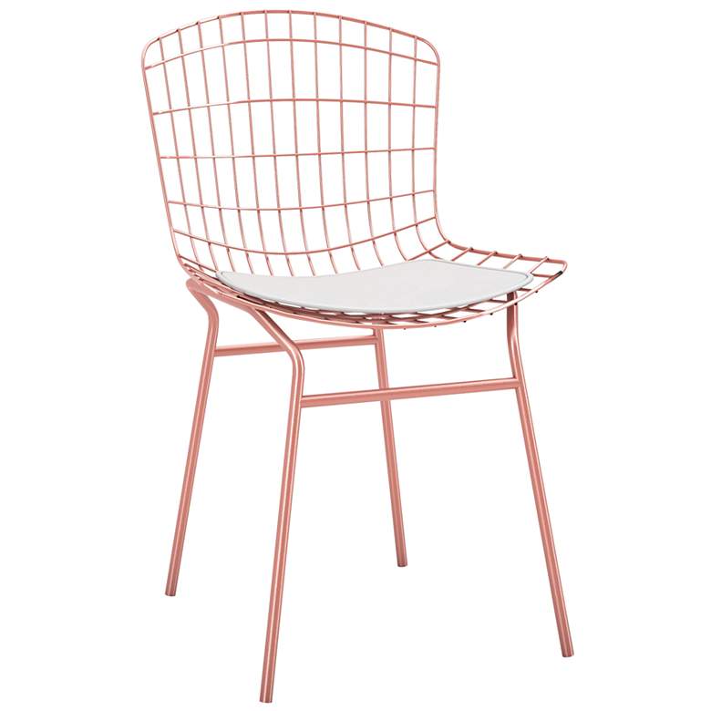 Image 1 Madeline Rose Pink Gold and White Dining Chair