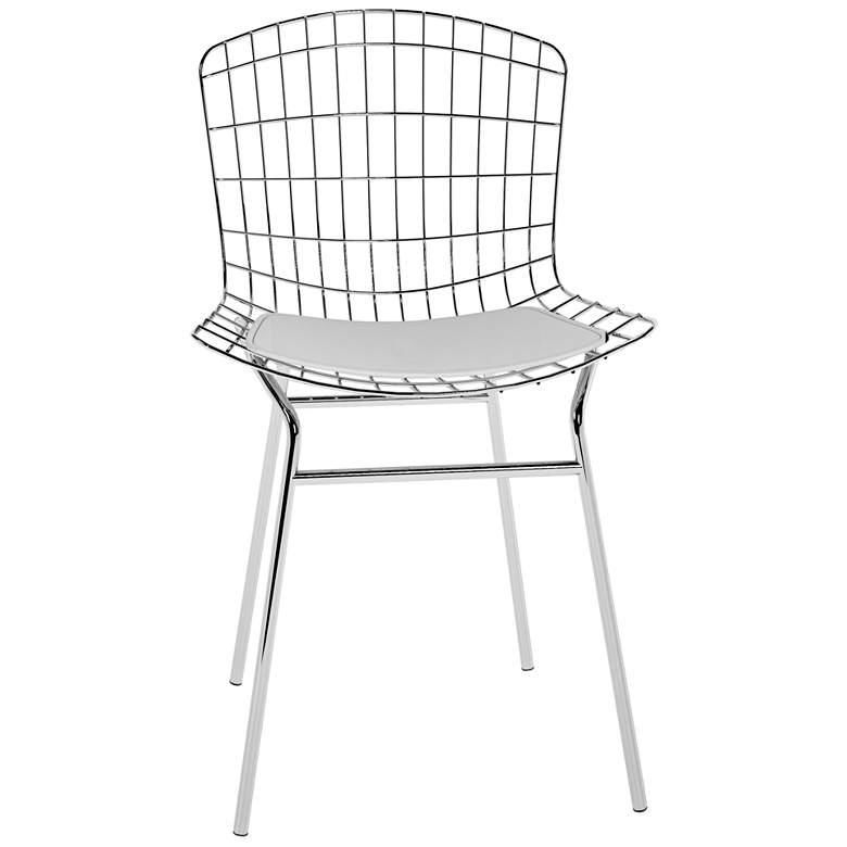 Image 1 Madeline Silver and White Dining Chair