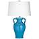 Madeline Twist Arm Blue Ceramic Table Lamp