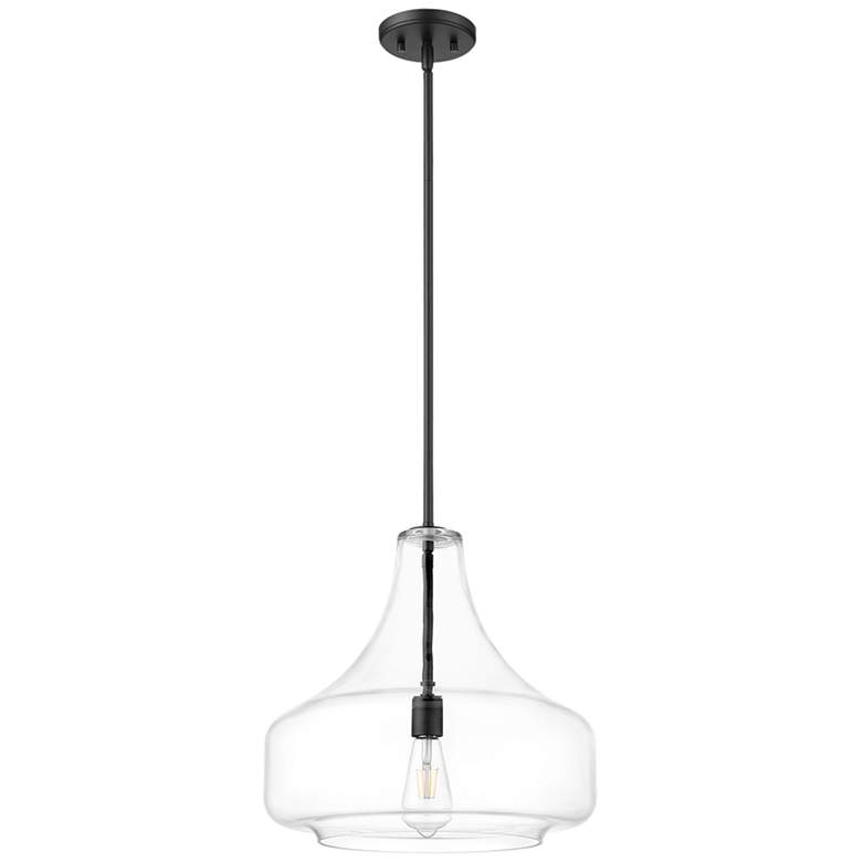 Image 3 Madelynn 16" Wide Matte Black Pendant Light more views