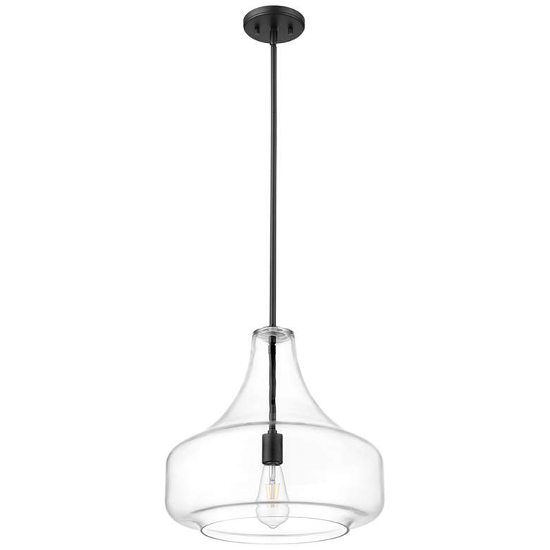 Image 4 Madelynn 16" Wide Matte Black Pendant Light more views