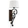 Madera 12" Wide Black Iron 1-Light Wall Sconce with Ivory Linen