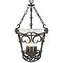 Madera 16 1/2" Wide Antique Black Iron Hand-Forged Pendant