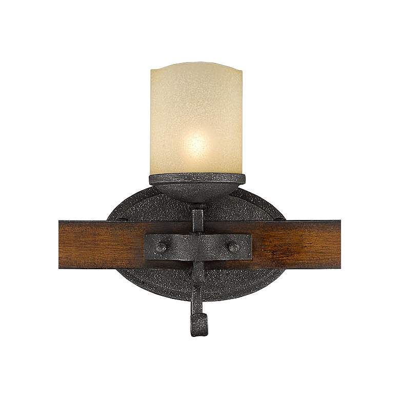 Image 2 Madera 24 1/4" Wide 3-Light Vanity Light in Black Iron with Toscano Gl more views