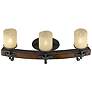 Madera 24 1/4" Wide 3-Light Vanity Light in Black Iron with Toscano Gl