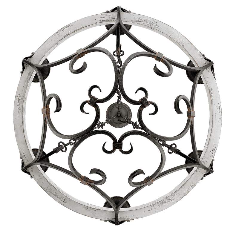 Image 6 Madera 28 1/4" Wide Antique Black Iron Wagon Wheel Chandelier more views