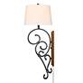 6_Madera 32 3/4" High Black Iron Plug-In Wall Sconce more views