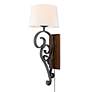Madera 32 3/4" High Black Iron Plug-In Wall Sconce