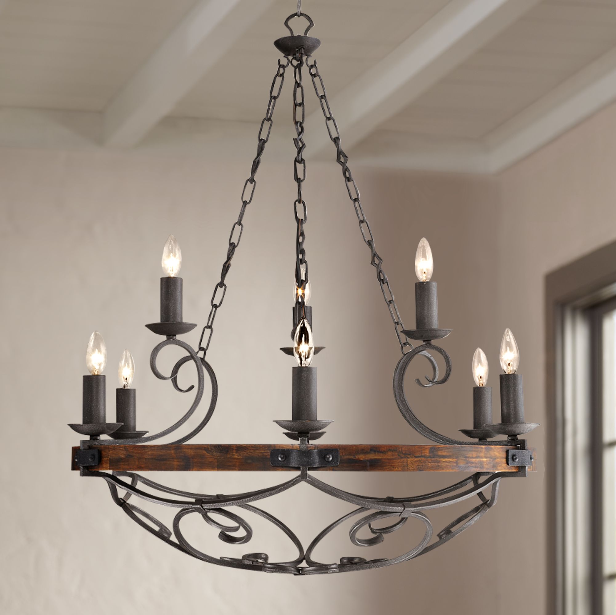 dark metal chandelier