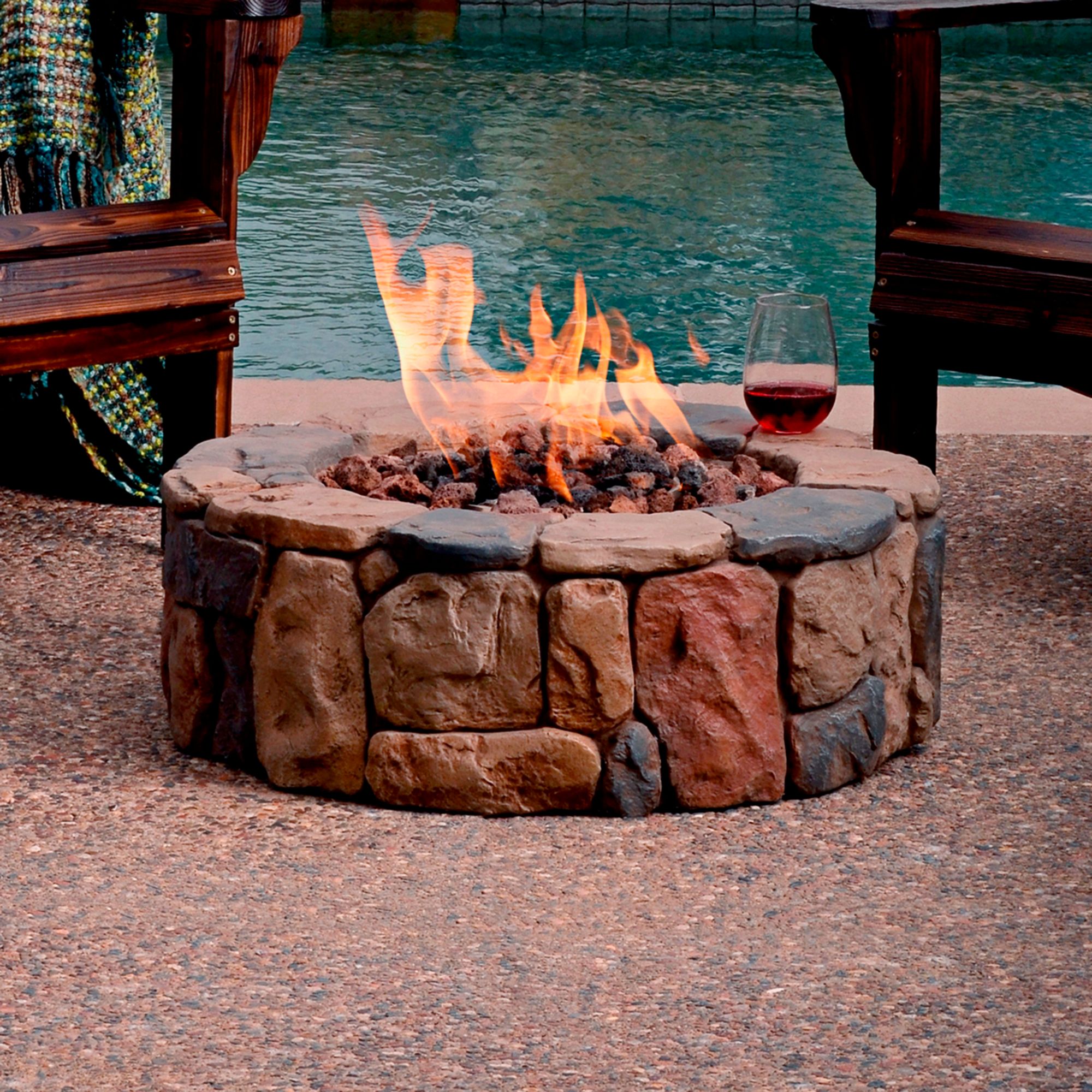 rustic outdoor propane fire pits