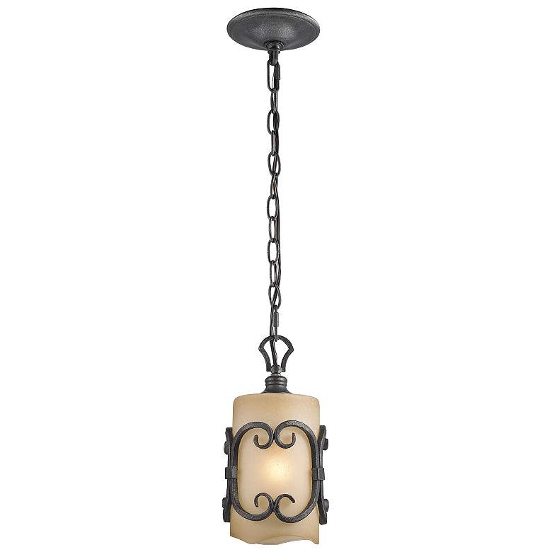 Image 2 Madera Collection 5" Wide Black Iron Mini Pendant