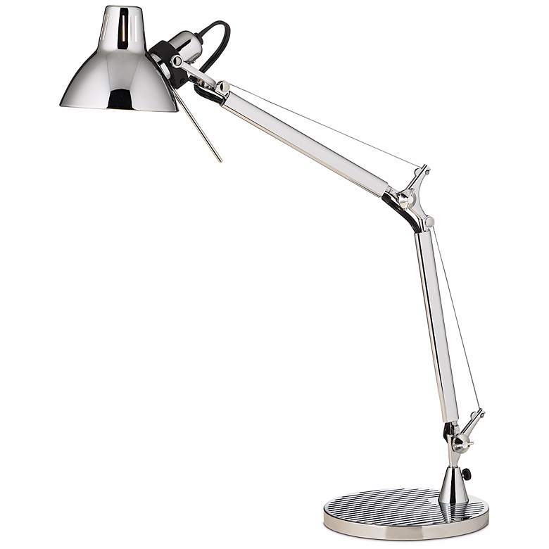 Image 1 Maderno Chrome Adjustable Halogen Desk Lamp