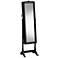 Madigan 15 3/4" Wide Black Wood Jewelry Armoire with Mirror