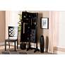 Madigan 15 3/4" Wide Black Wood Jewelry Armoire with Mirror