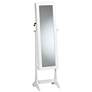 Madigan 15 3/4" Wide White Wood Jewelry Armoire with Mirror