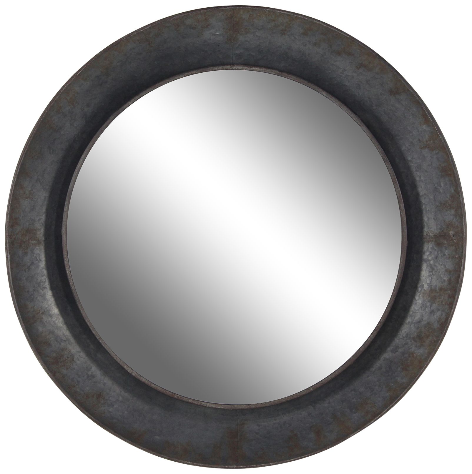 Madigan Matte Gray Metal 35" Round Wall Mirror